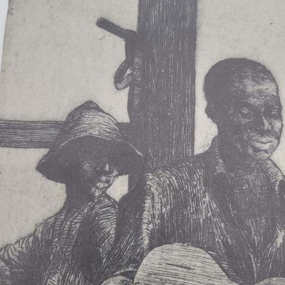 Imitation Charcoal Sketch of Pre-Civil War‎ Black America ~ Title Midday - Picture 3 of 9